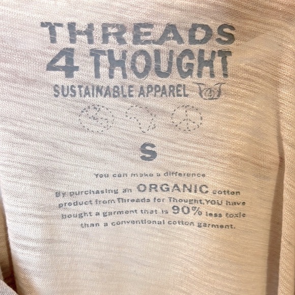 Threads 4 Thought Beige Solid Scoop Neck Long Sleeve T-Shirt, Women’s Size XS. - Picture 5 of 7